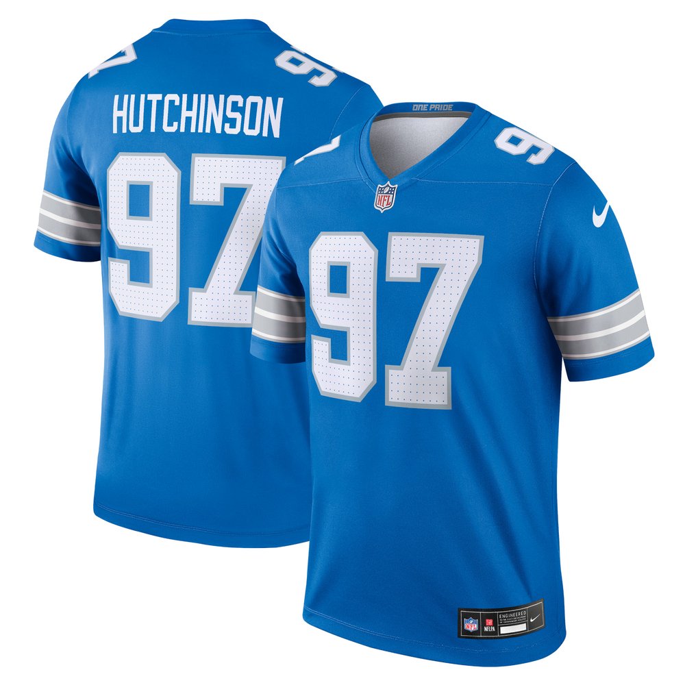 Men's Detroit Lions #97 Aidan HutchinsonBlue Legend Jersey