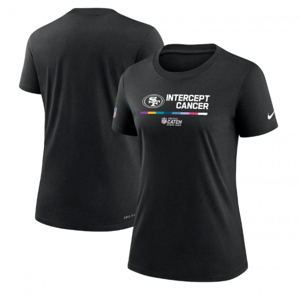 Women's San Francisco 49ers 2022 Black Crucial Catch Performance T-Shirt(Run Small)