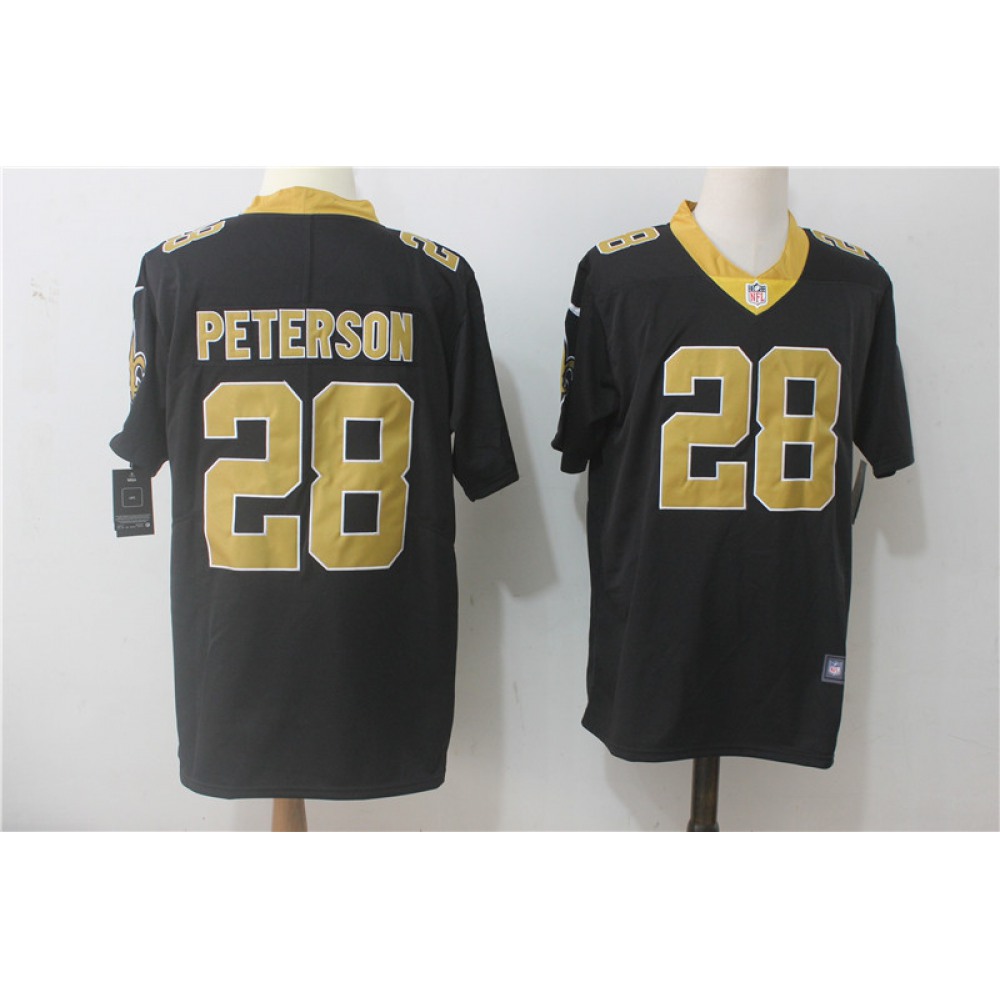 Men'sNew Orleans Saints #28 Adrian Peterson Black Team Color Stitched NFL Vapor Untouchable Limited Jersey