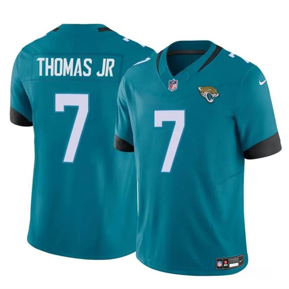 Men's Jacksonville Jaguars #7 Brian Thomas Jr Teal 2024 DraftF.U.S.E Vapor Untouchable Limited Stitched Jersey