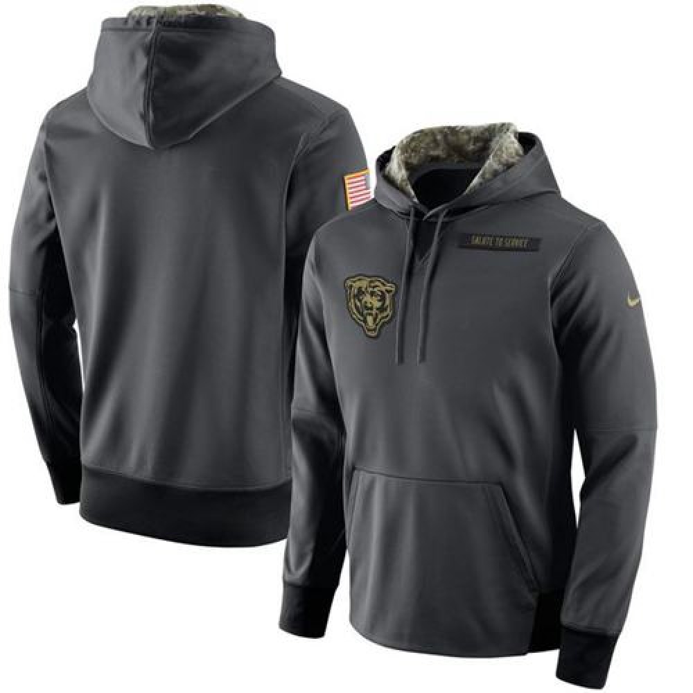 Men's Chicago BearsAnthracite Salute to Service Player Performance Hoodie
