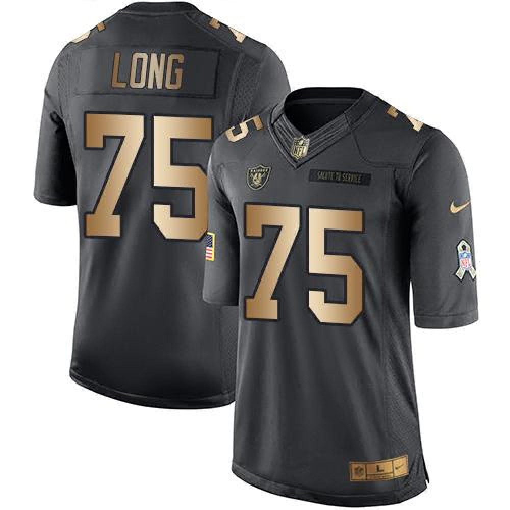 Raiders #75 Howie Long Black Men's Stitched NFL Limited Gold Salute To Service Jersey
