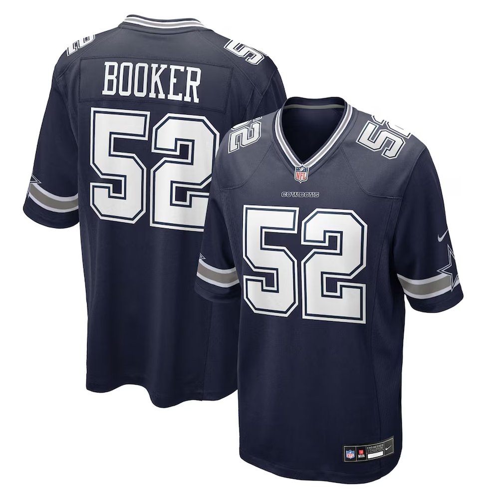 Men's Dallas Cowboys #52 Tyler Booker Nike Navy 2025 NFL Draft First Round Pick Game Jersey