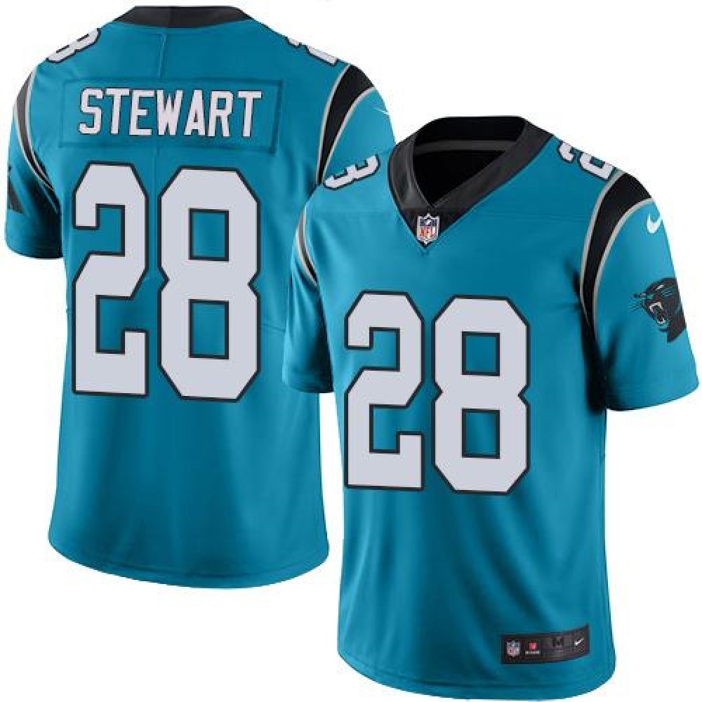 Panthers #28 Jonathan Stewart Blue Youth Stitched NFL Limited Rush Jersey