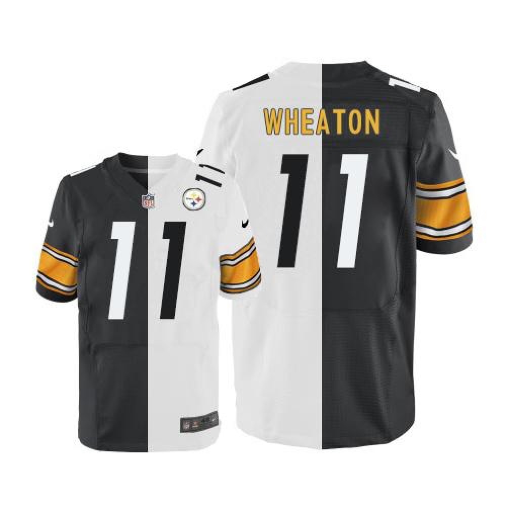 Steelers #11 Markus Wheaton White/Black Men's Stitched NFL Elite Split Jersey