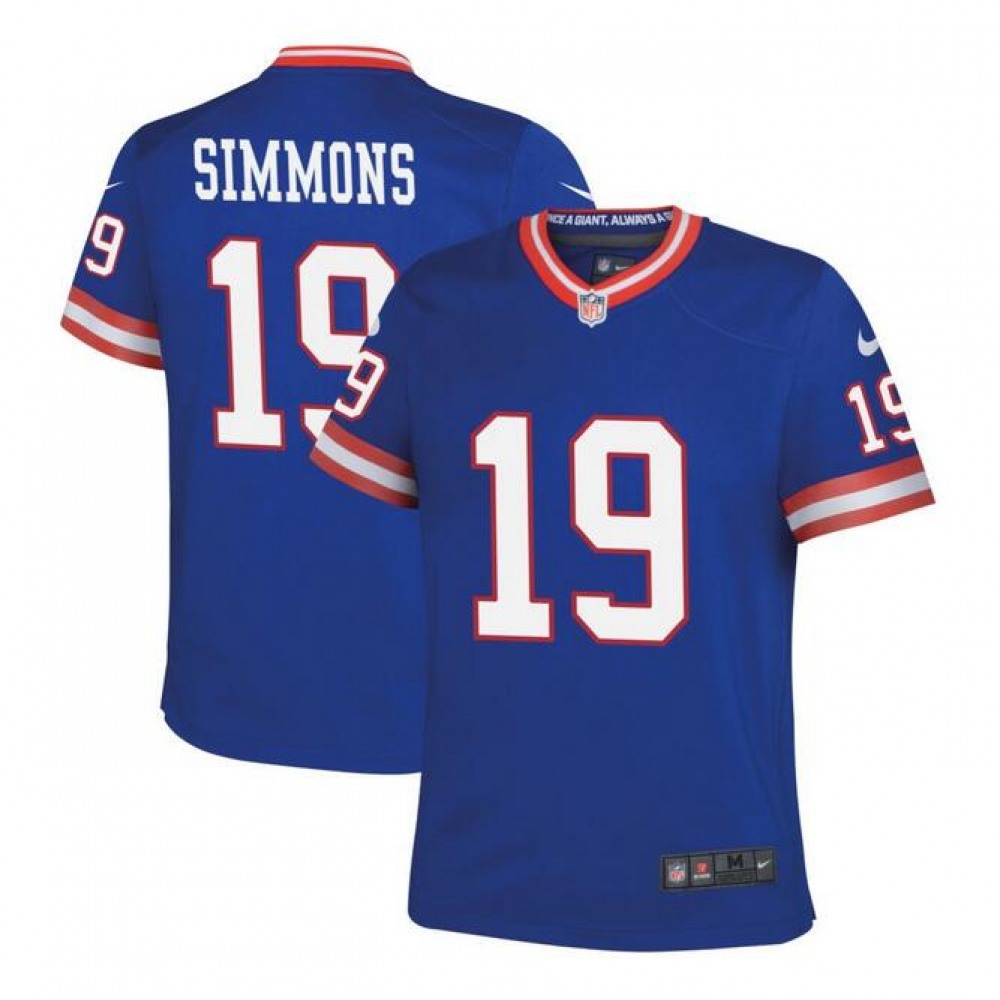 Youth New York Giants #19 Isaiah Simmons Royal Classic Stitched Jersey