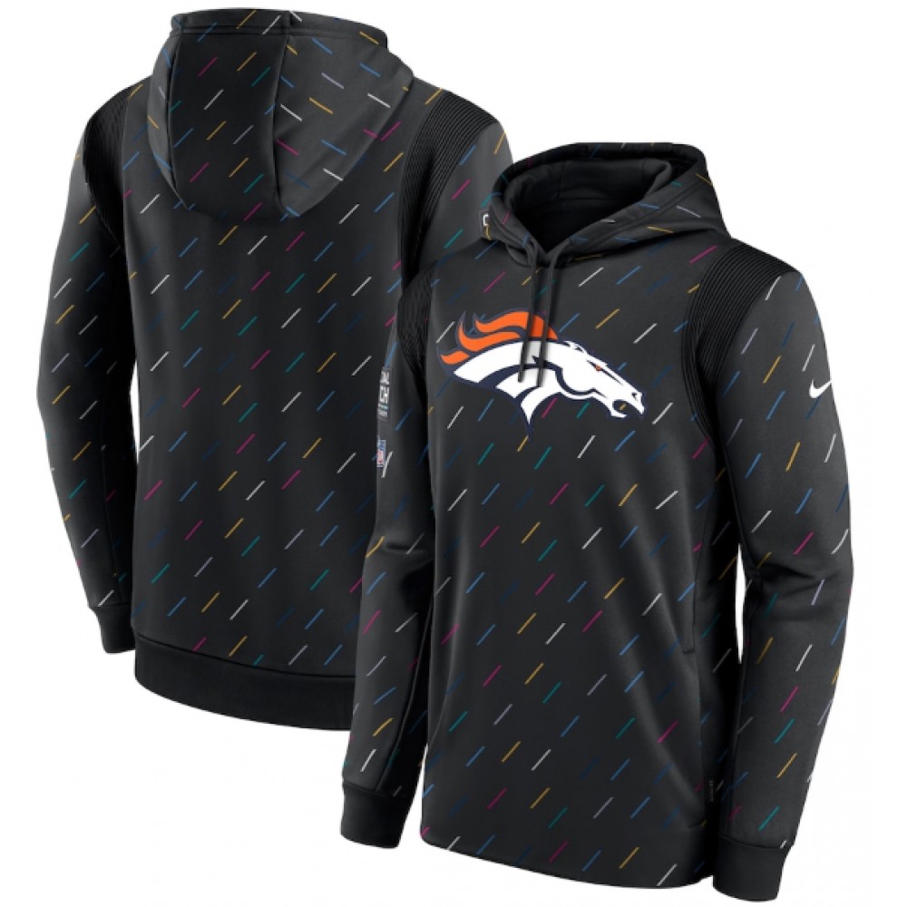 Men's Denver Broncos 2021 Charcoal Crucial Catch Therma Pullover Hoodie