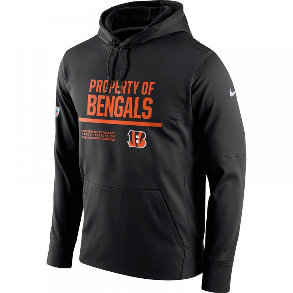 Men's Cincinnati BengalsBlack Circuit Property Of Performance Pullover Hoodie