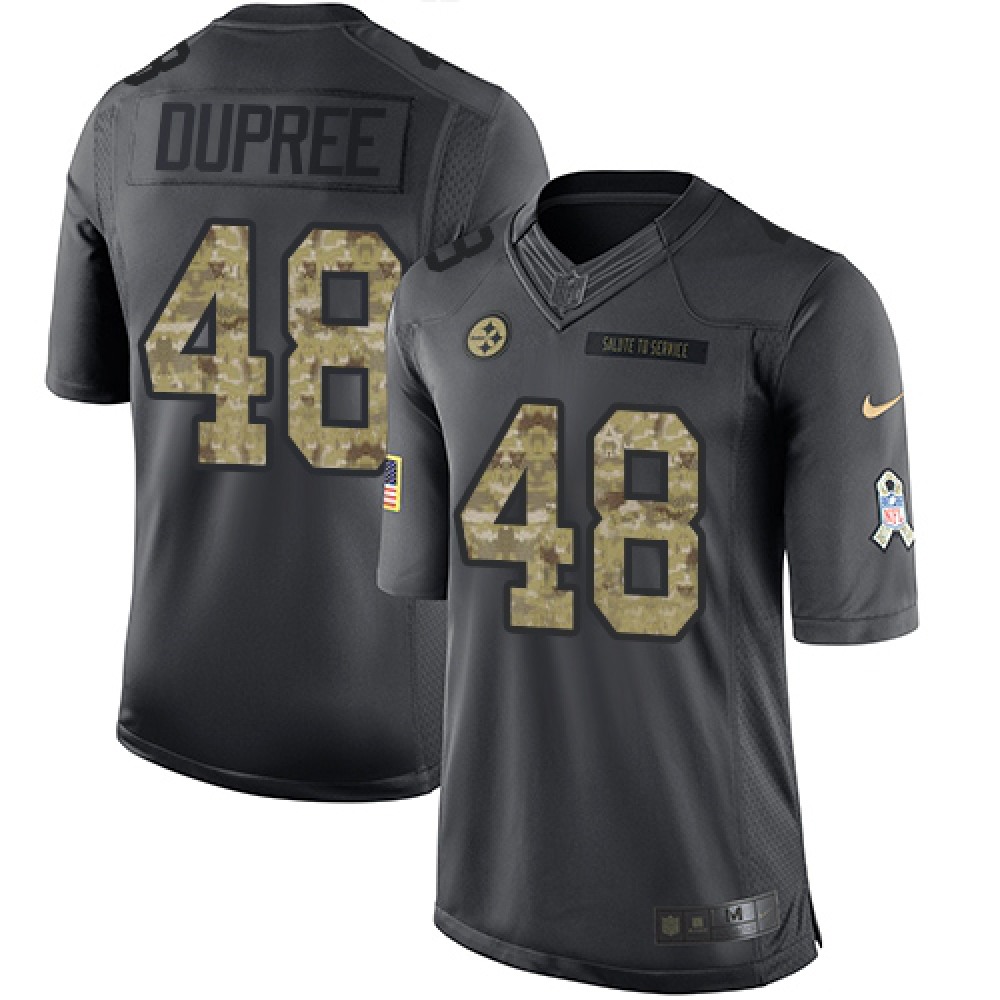 Steelers #48 Bud Dupree Black Men's Stitched NFL Limited 2016 Salute to Service Jersey