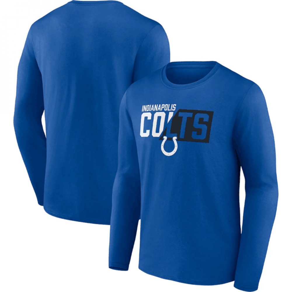 Men's Indianapolis Colts Blue One Two Long Sleeve T-Shirt