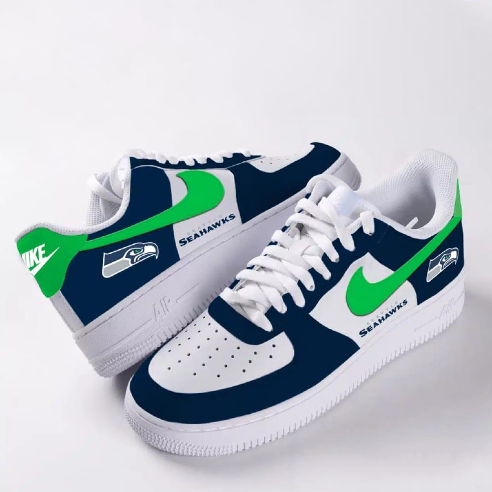 Unisex Nike x NFL Seattle Seahawks Custom Air Force 1 Low Team Sneakers