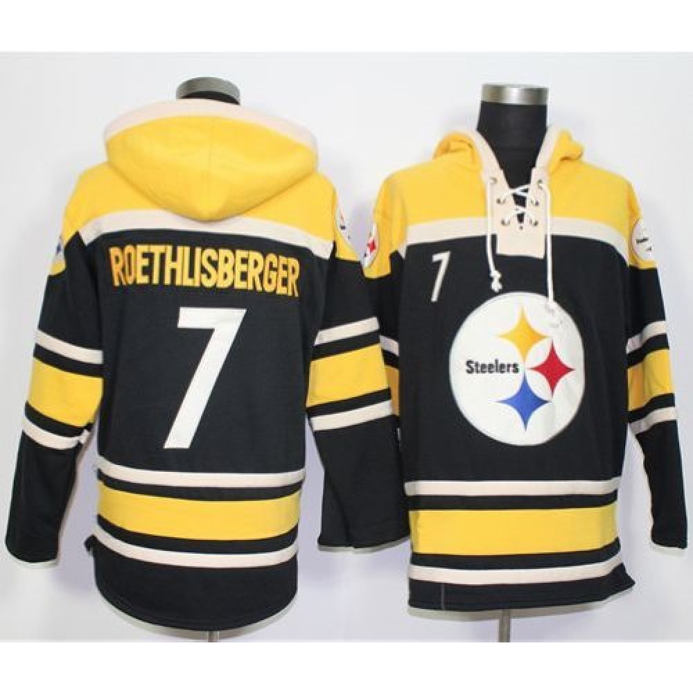 Steelers #7 Ben Roethlisberger Black Sawyer Hoodie Sweatshirt NFL Hoodie