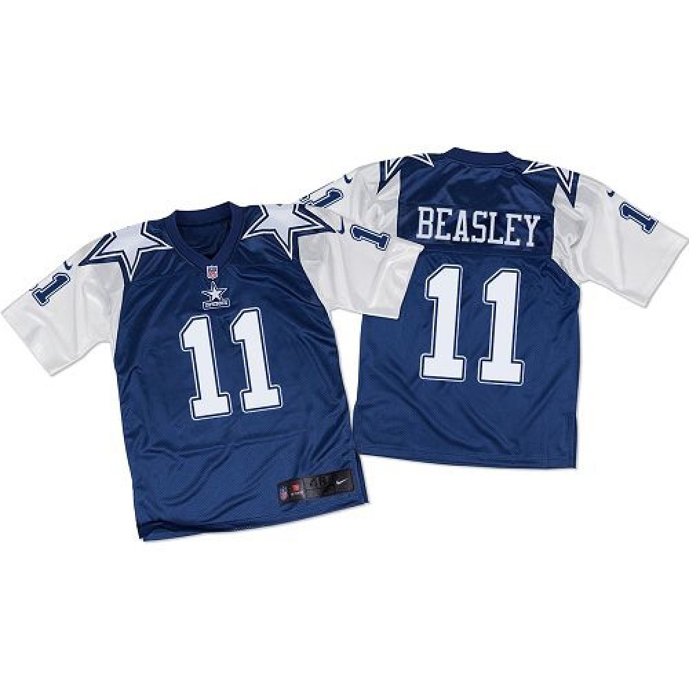 Cowboys #11 Cole Beasley Navy Blue/White Throwback Men's Stitched NFL Elite Jersey