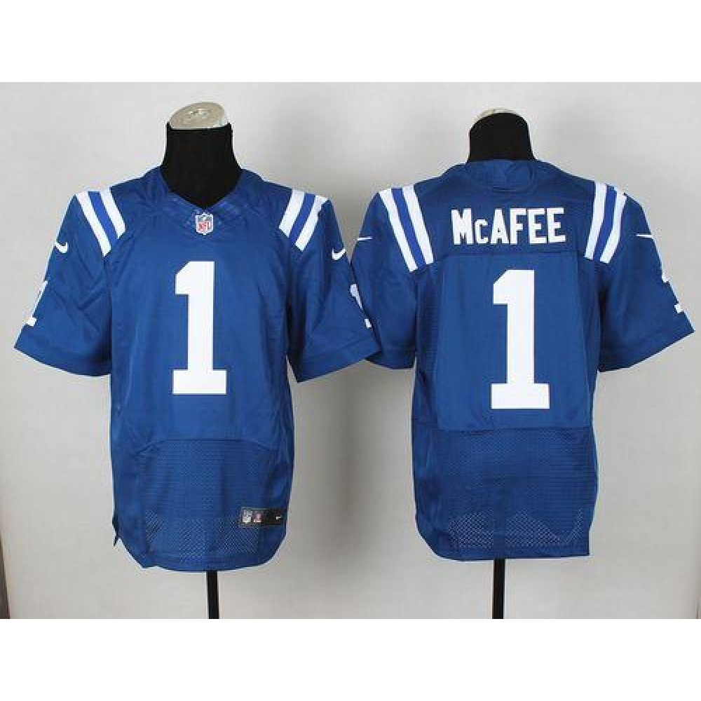 Colts #1 Pat McAfee Royal Blue Team Color Men's Stitched NFL Elite Jersey