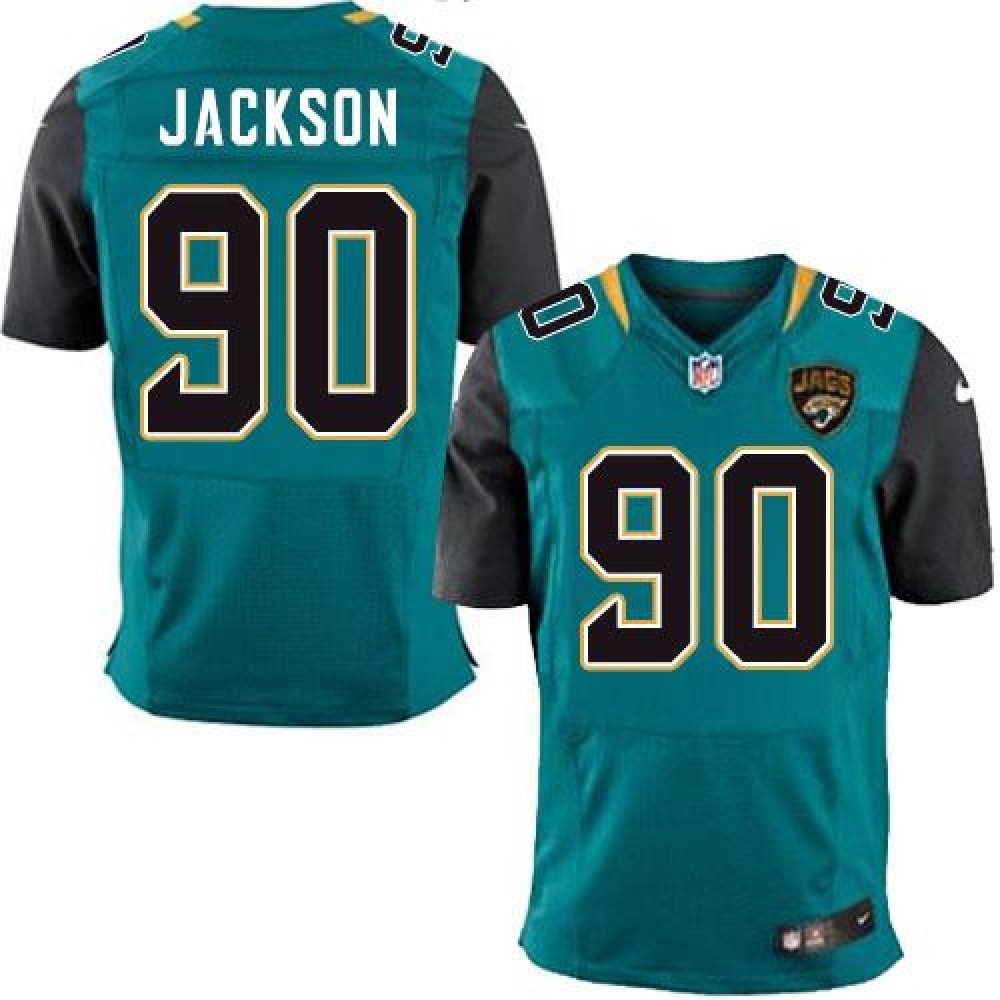 Jaguars #90 Malik Jackson Teal Green Team Color Men's Stitched NFL Elite Jersey