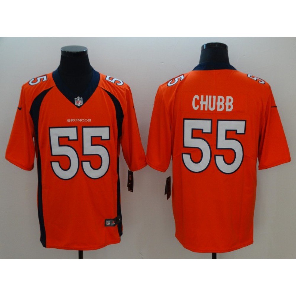 Men's NFL Denver Broncos #55 Bradley Chubb Orange 2018 Draft Vapor Untouchable Limited Stitched Jersey
