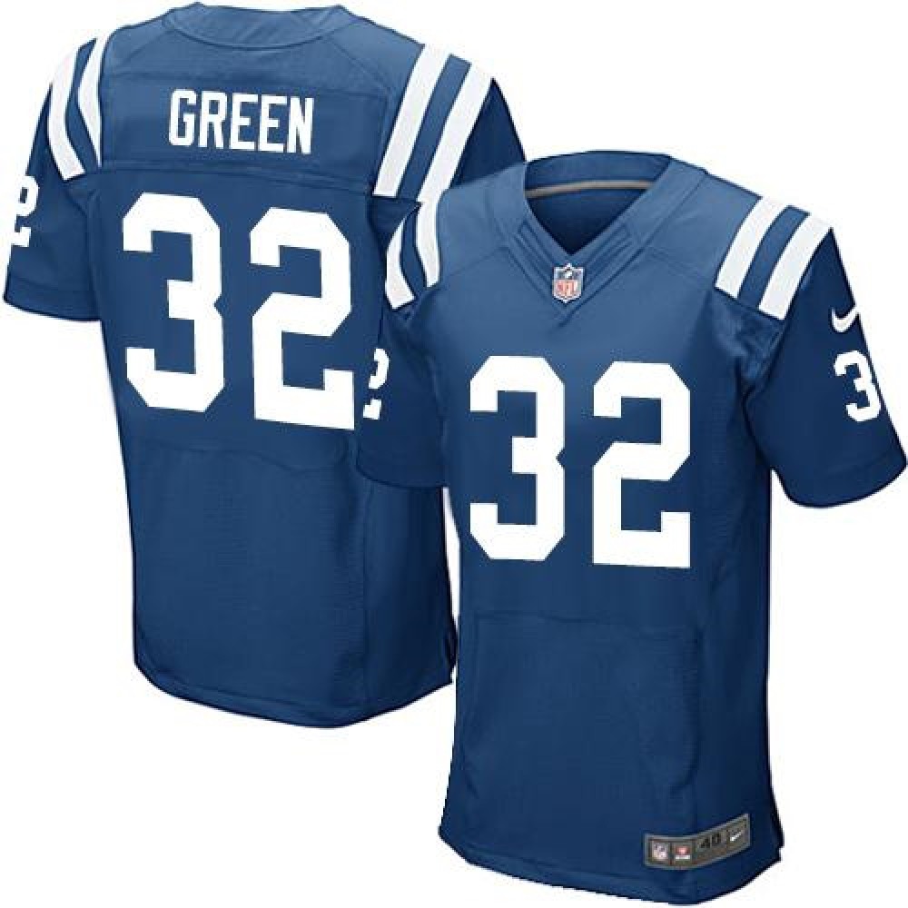 Colts #32 T.J. Green Royal Blue Team Color Men's Stitched NFL Elite Jersey