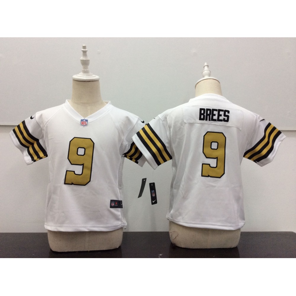 ToddlerNew Orleans Saints #9 Drew Brees White Stitched NFL Jersey