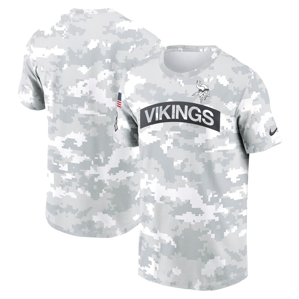 Men's Minnesota VikingsArctic Camo 2024 Salute To Service Performance T-Shirt