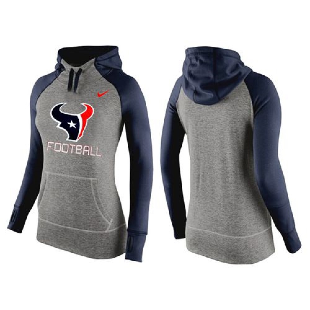 Women'sHouston Texans Performance Hoodie Grey & Dark Blue