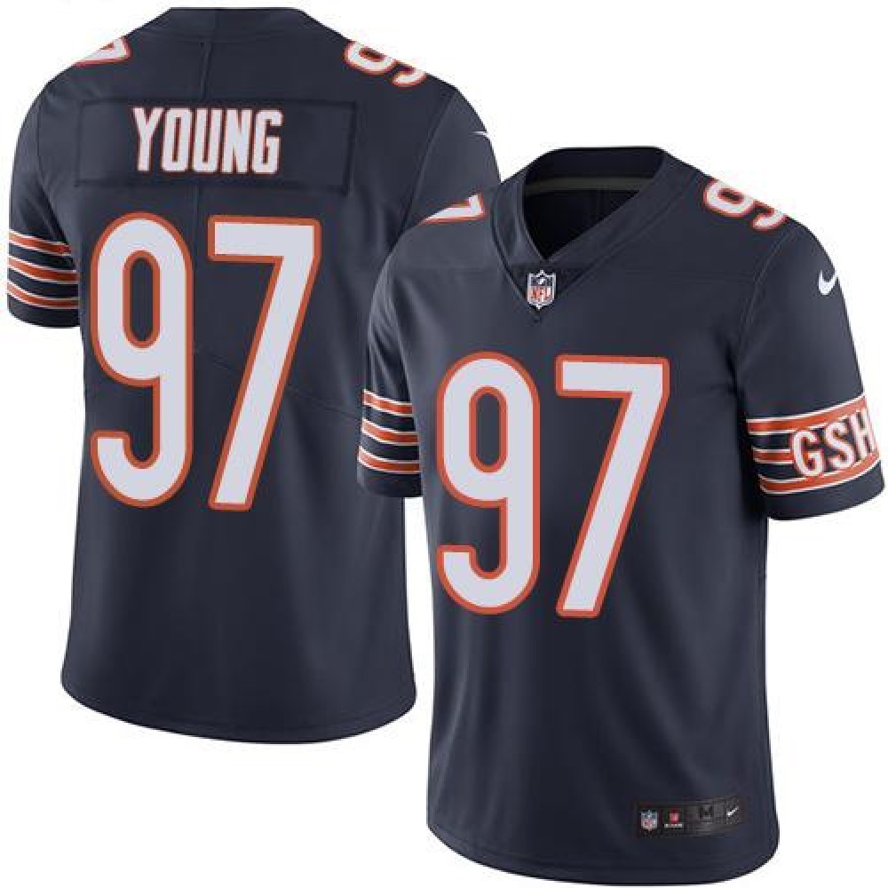 Bears #97 Willie Young Navy Blue Men's Stitched NFL Limited Rush Jersey