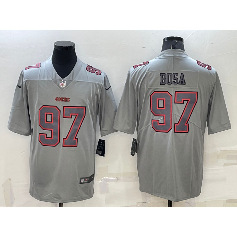 Men's San Francisco 49ers #97 Nick Bosa Grey Atmosphere Fashion Stitched Jersey
