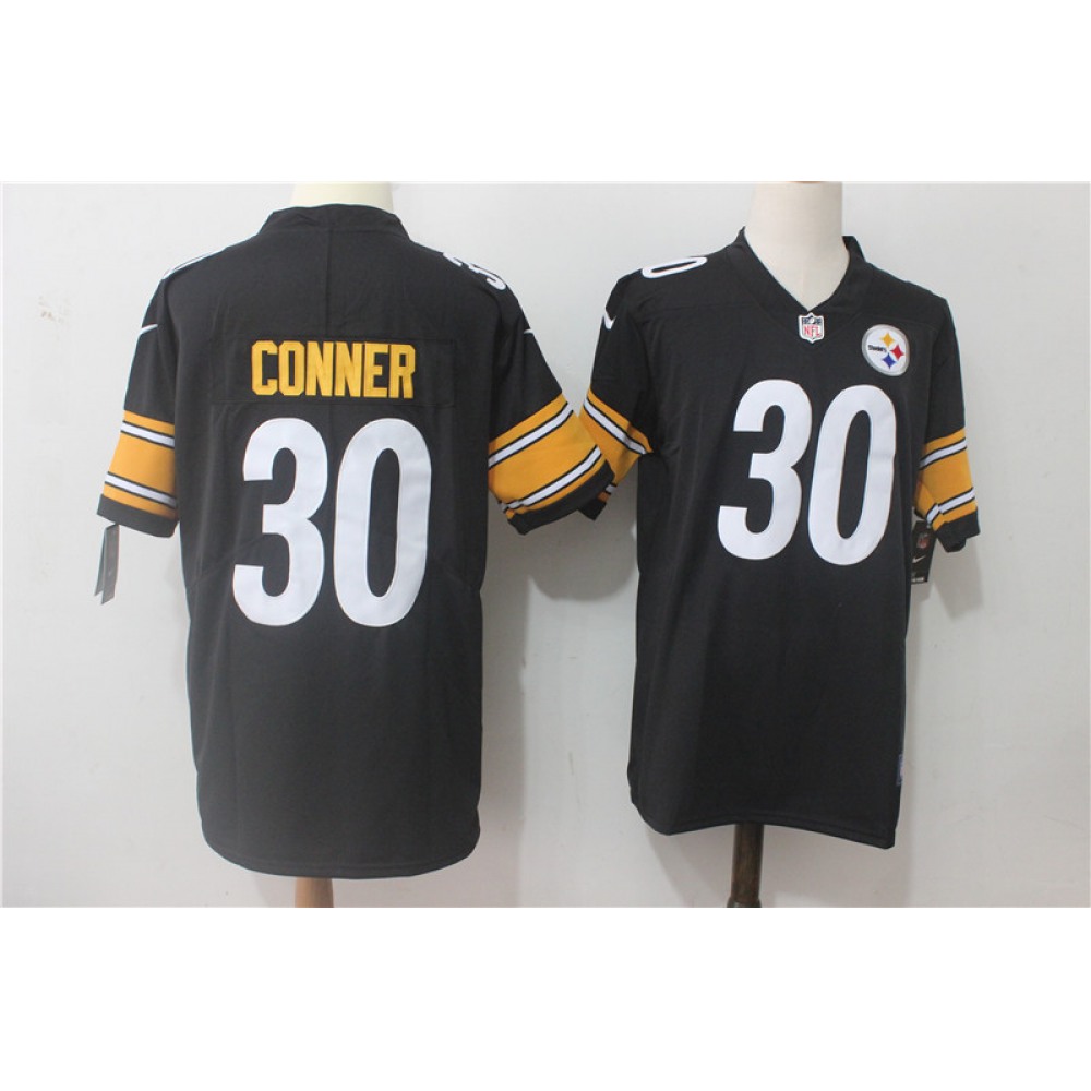 Men'sPittsburgh Steelers #30 James Conner Black Team Color Stitched NFL Vapor Untouchable Limited Jersey