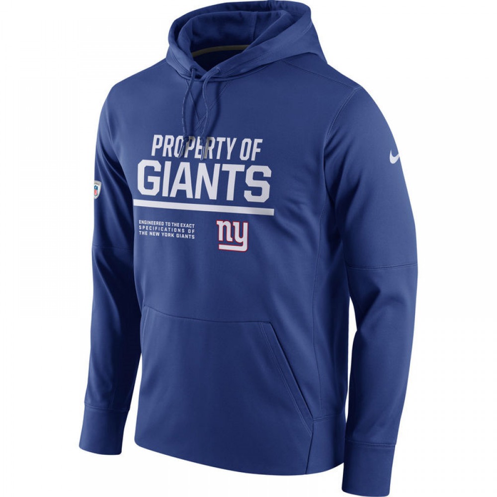 Men's New York GiantsRoyal Circuit Property Of Performance Pullover Hoodie