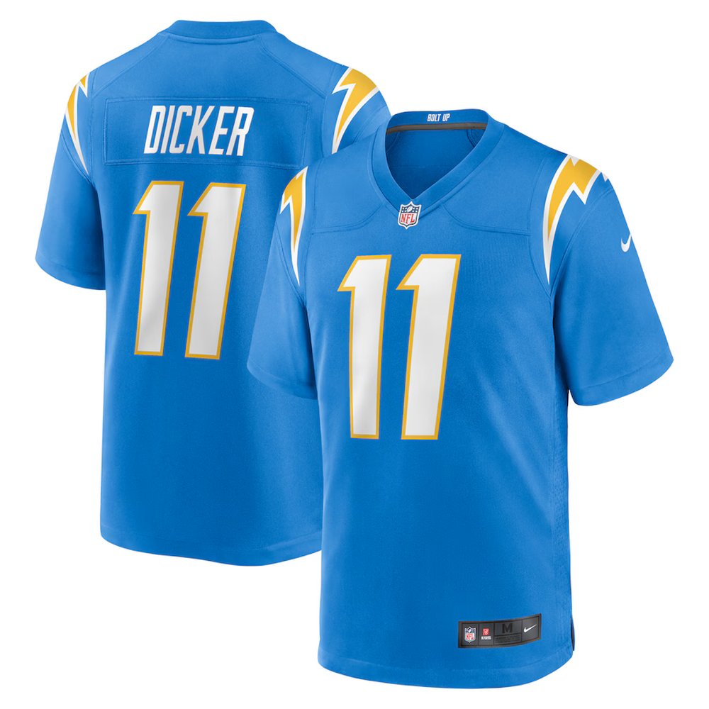 Men's Los Angeles Chargers Cameron DickerPowder Blue Game Jersey