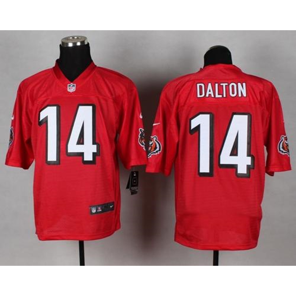 Bengals #14 Andy Dalton Red Men's Stitched NFL Elite QB Practice Jersey