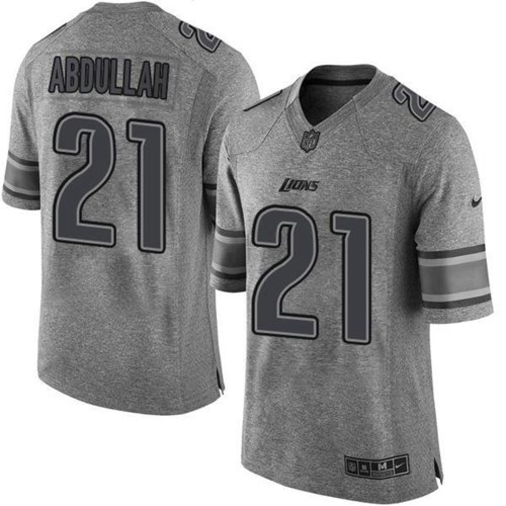 Lions #21 Ameer Abdullah Gray Men's Stitched NFL Limited Gridiron Gray Jersey
