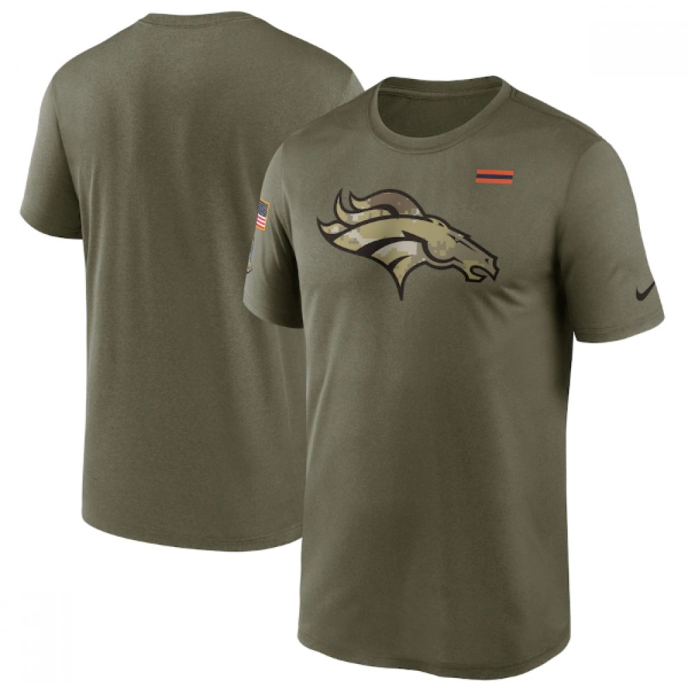Men's Denver Broncos 2021 Olive Salute To Service Legend Performance T-Shirt