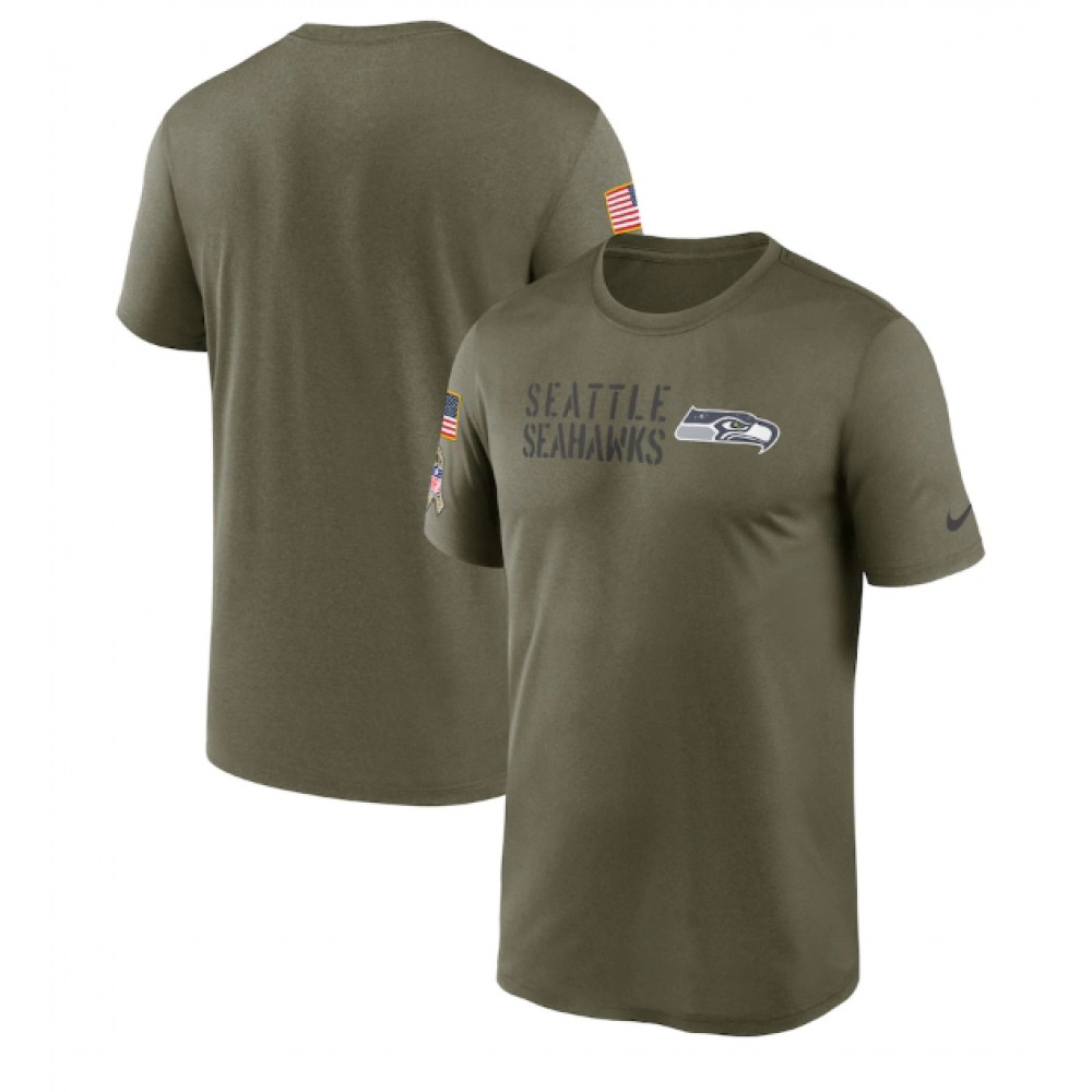 Men's Seattle Seahawks Olive 2022 Salute to Service Legend Team T-Shirt