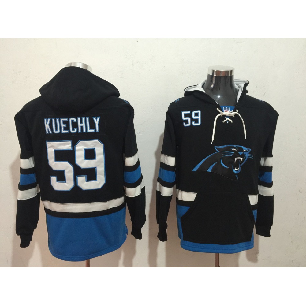 Men's Carolina Panthers #59 Luke Kuechly BlackAll Stitched NFL Hoodie Sweatshirt