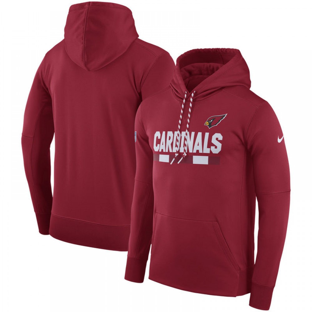 Men's Arizona CardinalsCardinal Sideline Team Name Performance Pullover Hoodie