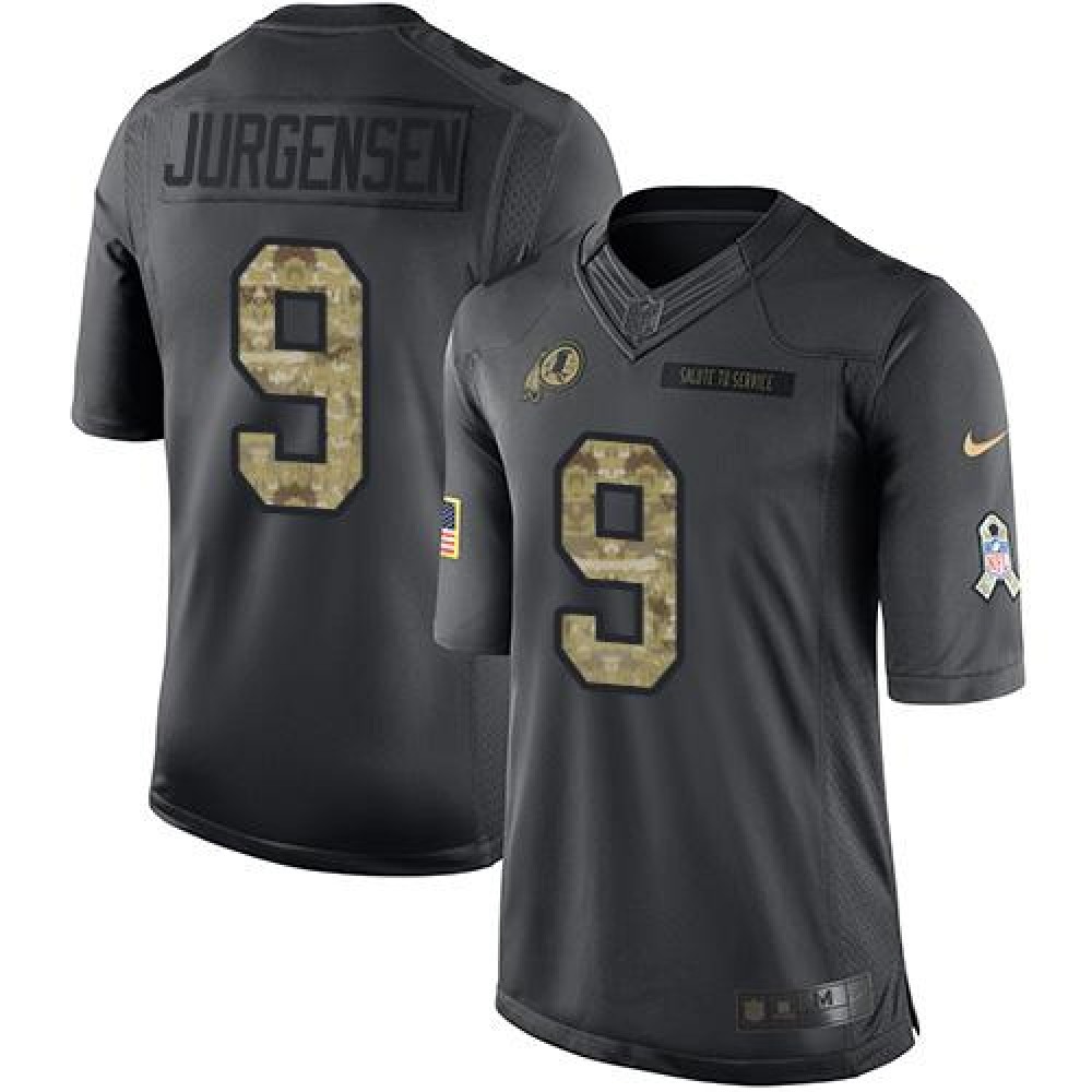 Redskins #9 Sonny Jurgensen Black Men's Stitched NFL Limited 2016 Salute to Service Jersey