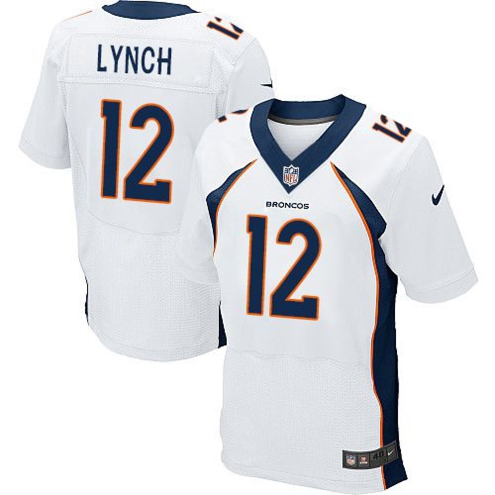 Broncos #12 Paxton Lynch White Men's Stitched NFL New Elite Jersey