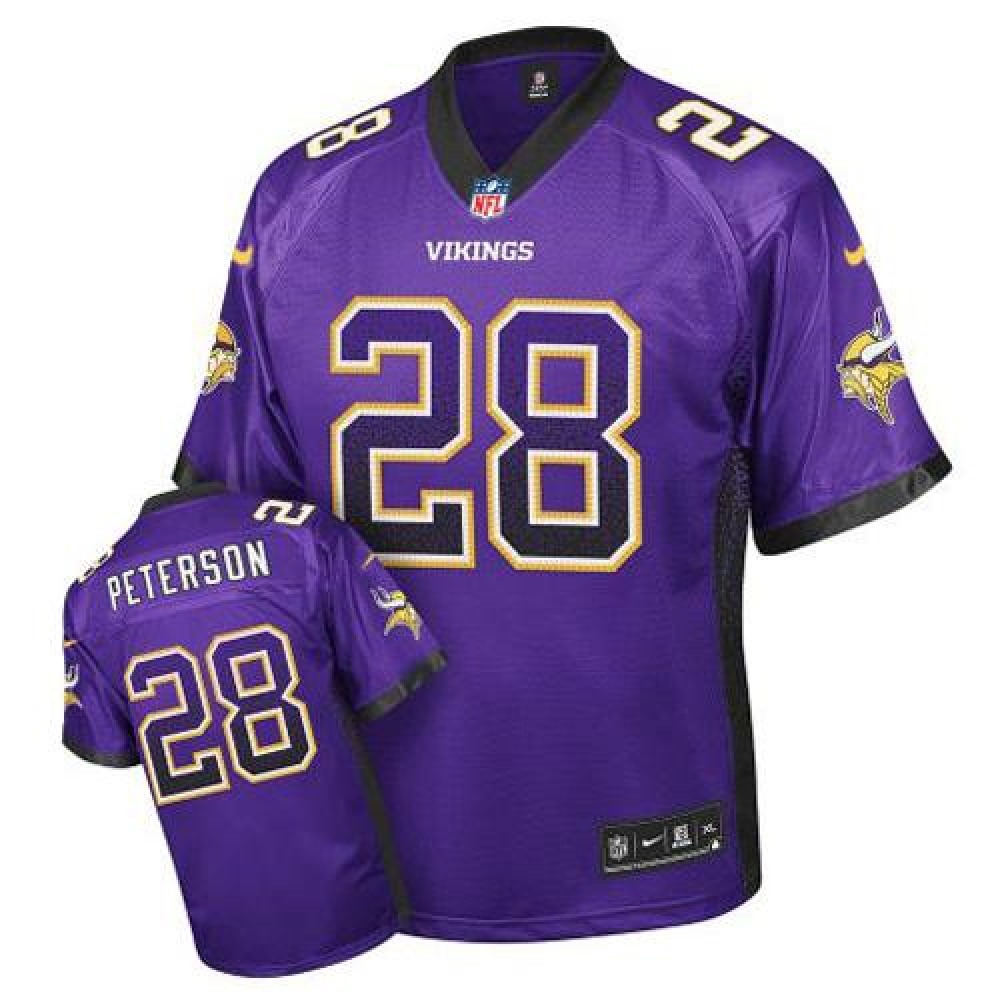 Vikings #28 Adrian Peterson Purple Team Color Youth Stitched NFL Elite Drift Fashion Jersey