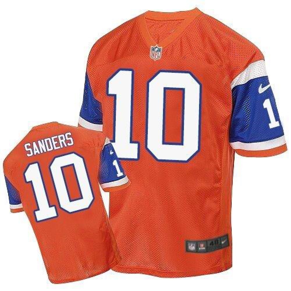 Broncos #10 Emmanuel Sanders Orange Throwback Men's Stitched NFL Elite Jersey