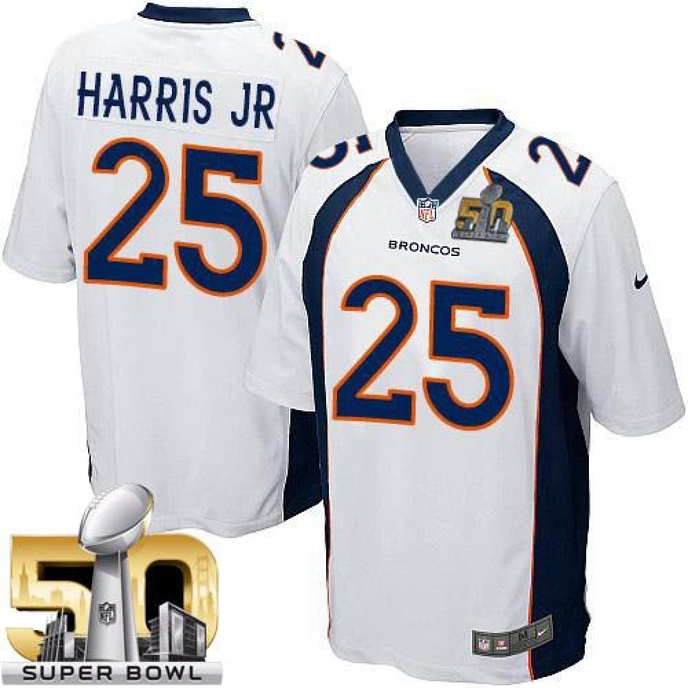 Broncos #25 Chris Harris Jr White Super Bowl 50 Youth Stitched NFL New Elite Jersey