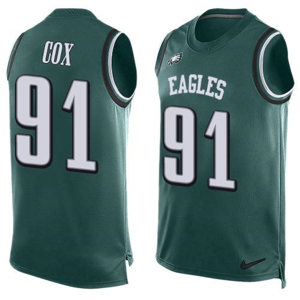 Eagles #91 Fletcher Cox Midnight Green Team Color Men's Stitched NFL Limited Tank Top Jersey