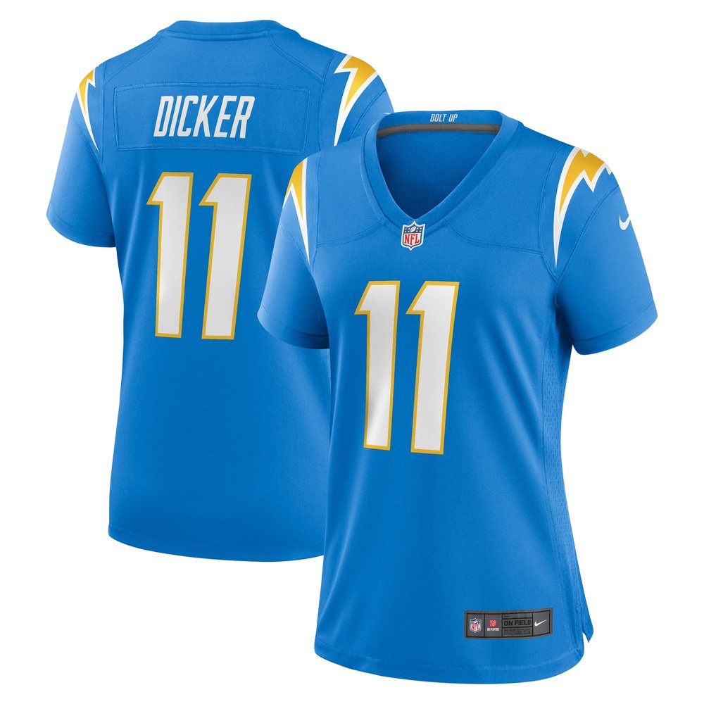 Women's Los Angeles Chargers Cameron DickerPowder Blue Game Jersey