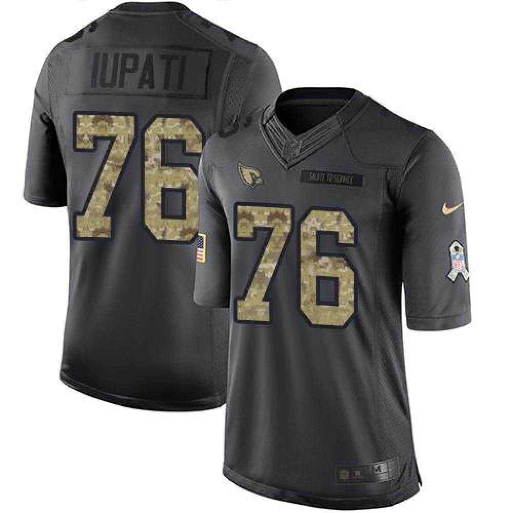 Cardinals #76 Mike Iupati Black Men's Stitched NFL Limited 2016 Salute to Service Jersey