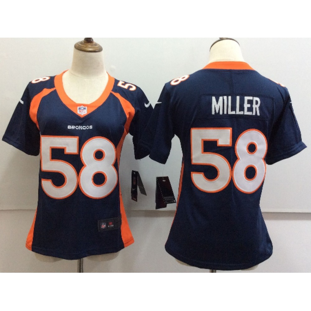 Women'sDenver Broncos #58 Von Miller Blue Untouchable Limited Stitched NFL Jersey