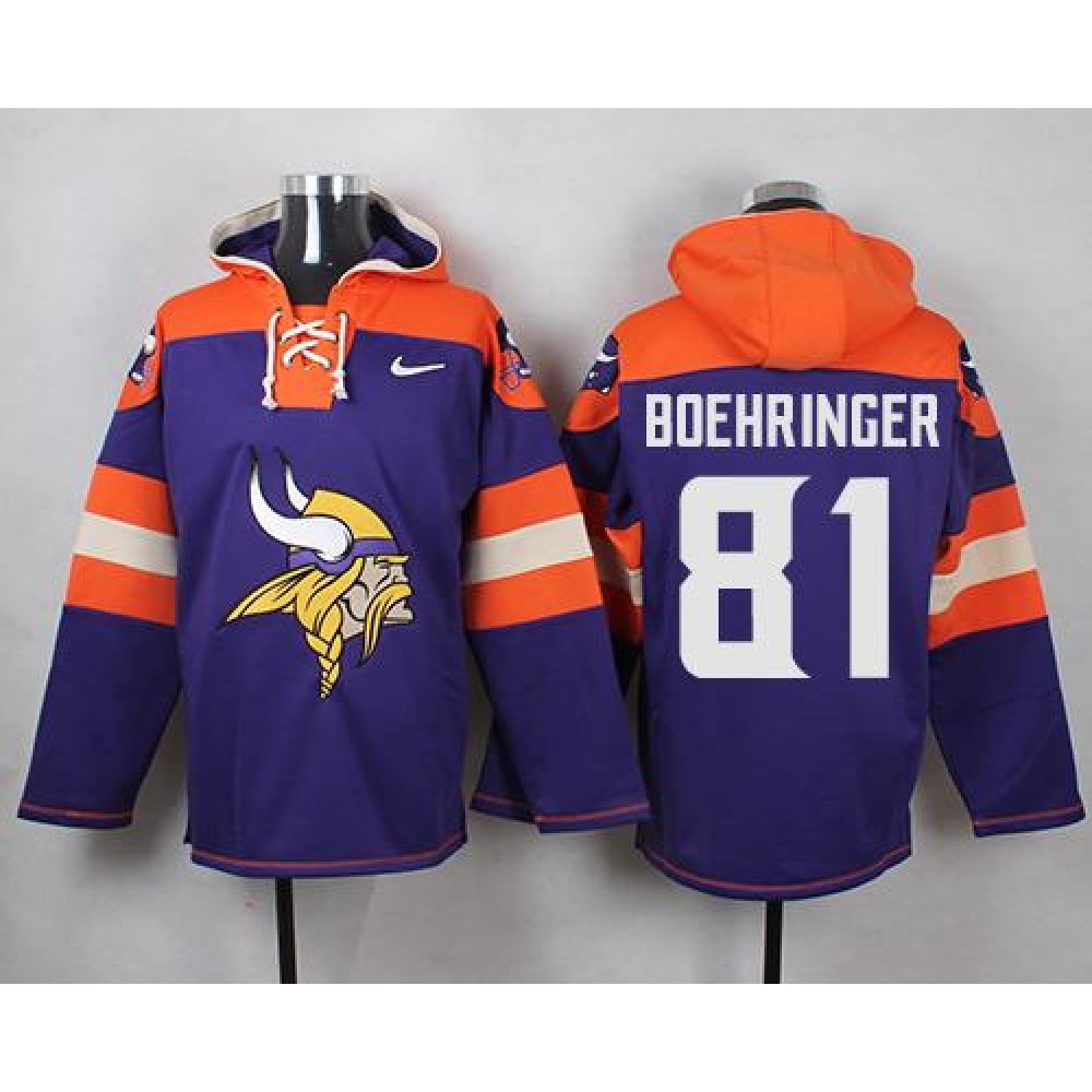 Vikings #81 Moritz Boehringer Purple Player Pullover NFL Hoodie