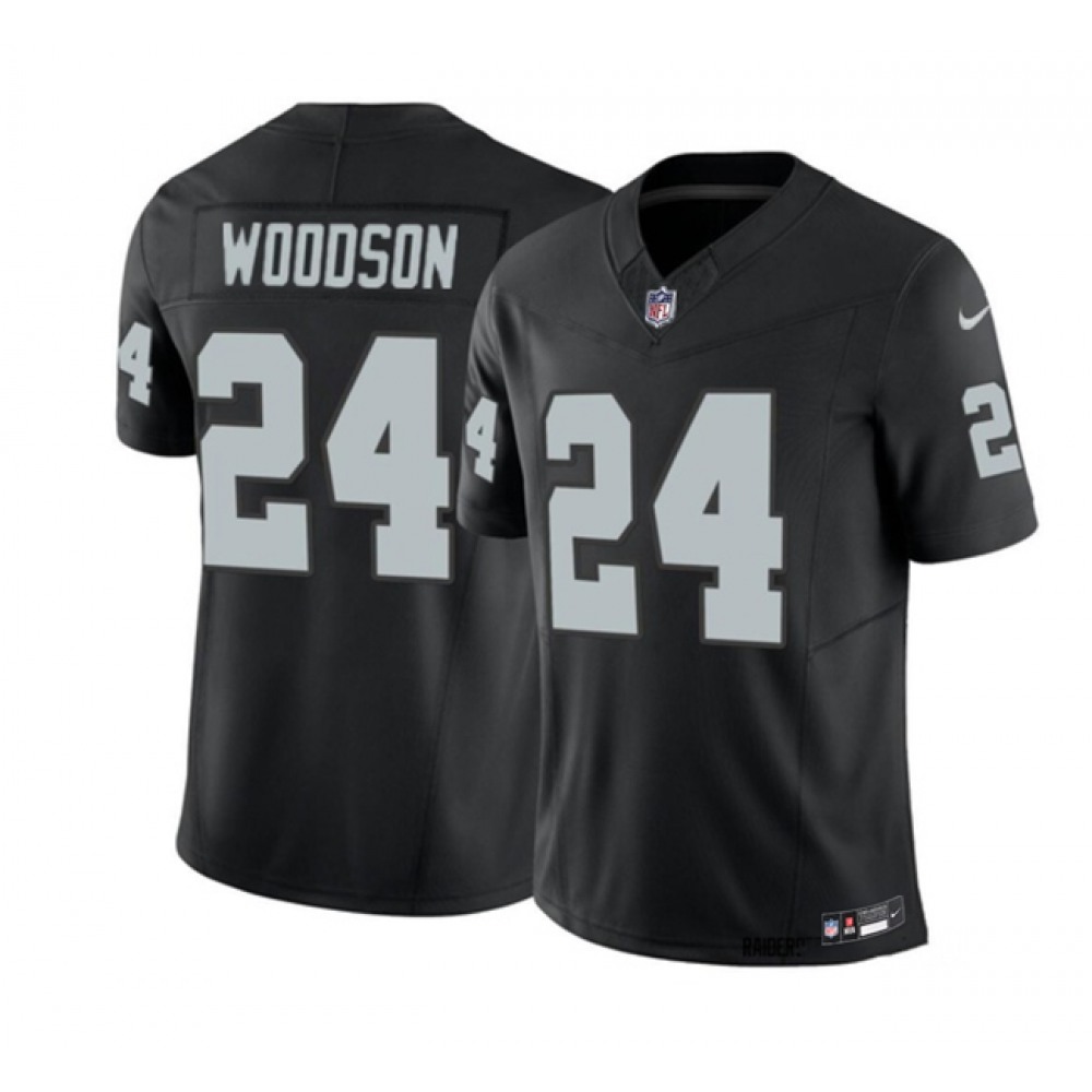 Men's Las Vegas Raiders #24 Charles Woodson Black 2023 F.U.S.E Vapor Untouchable Stitched Football Jersey