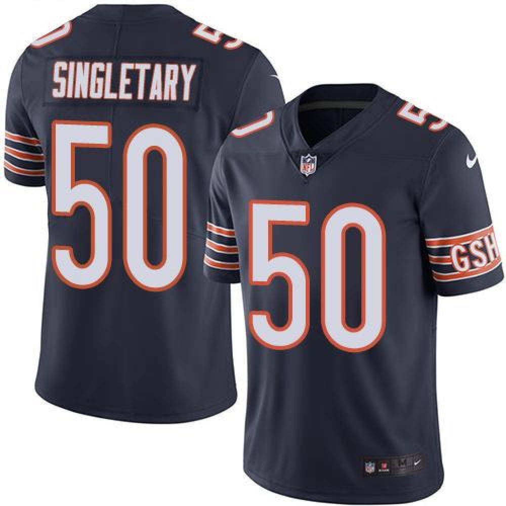 Bears #50 Mike Singletary Navy Blue Men's Stitched NFL Limited Rush Jersey