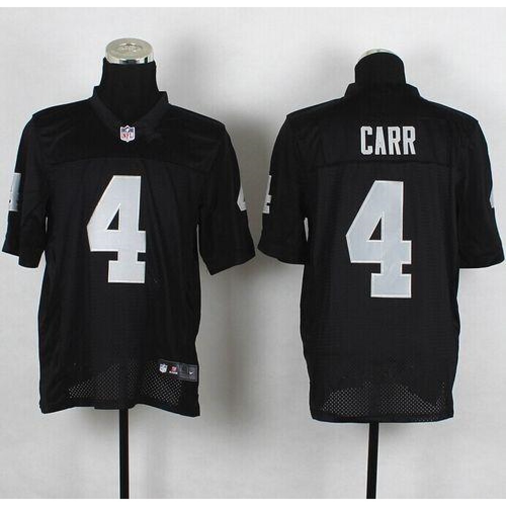 Raiders #4 Derek Carr Black Team Color Men's Stitched NFL Elite Jersey