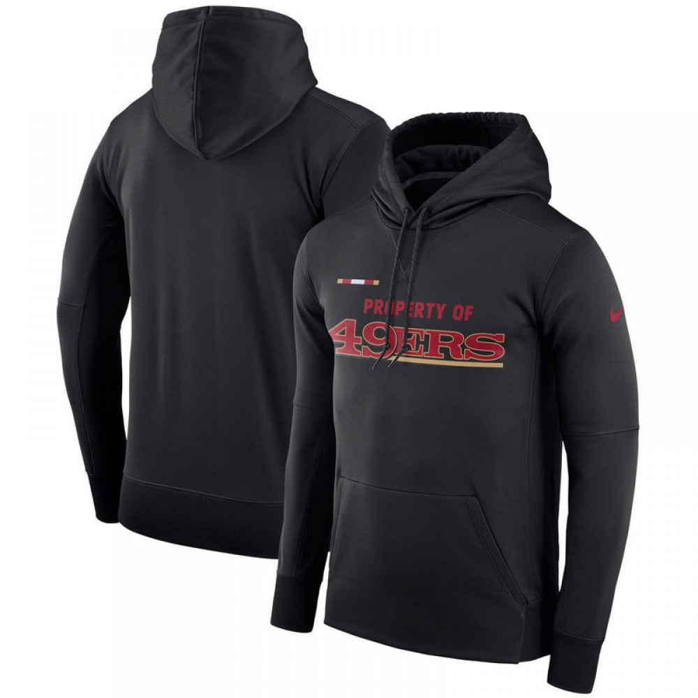 Men's San Francisco 49ersBlack Sideline Property Of Performance Pullover Hoodie