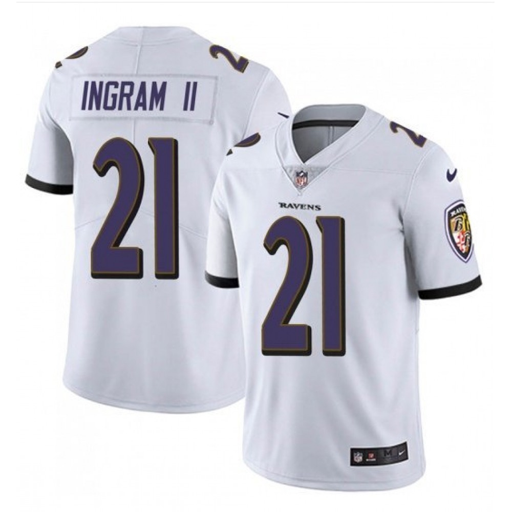 Men's Baltimore Ravens #21 Mark Ingram II White Vapor Untouchable Stitched NFL Jersey